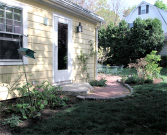 Portfolio Rear Entrance - Susan Marsh Gardens Landscape Design Belmont MA